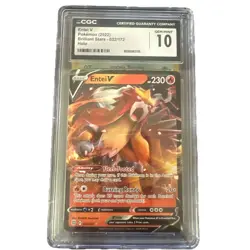 Entei v 022/172 Brilliant Stars Holo Rare Pokemon Card CGC 10 Gem Mint - Image 1