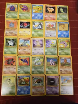 Vintage Pokemon Lot (25 Cards) WOTC Base Sets TCG MP Good Condition - Image 1