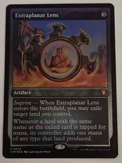 FOIL Etched Extraplanar Lens MTG CMM 0604 Mythic NM Ramp Artifact EDH UNPlayed - Image 1