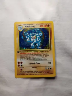 Pokemon TCG Machamp Base Set 8/102 Holo 1st Edition Holo Rare - Image 1