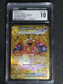 CGC 10 Pokemon Charizard EX 228/197 Obsidian Flames Hyper Rare Gold GEM MINT - Image 1