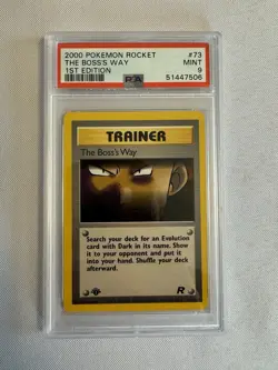2000 Pokemon - 1st Edition The Boss’s Way Trainer - Team Rocket 73/82 PSA 9 Mint - Image 1