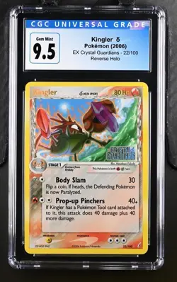 2006 Kingler EX Crystal Guardians 22/100 Reverse Holo STAMPED Pokemon CGC 9.5 - Image 1