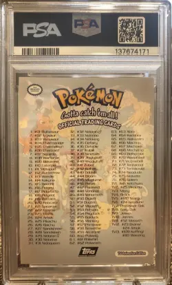 1999 Topps Pokemon T.V. Checklist Foil Psa 6 FRESH SLAB!!! - Image 2