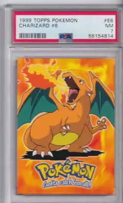 Pokemon 1999 TOPPS Charizard #6 PSA 7 (596) - Image 1