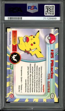 1999 Topps Pokemon T.V. #25 Pikachu Green Logo PSA 7 NEAR MINT! - Image 2
