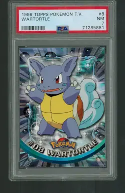 1999 Topps Pokemon TV WARTORTLE #8 PSA 7 Mint - Image 1