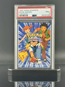 1999 TOPPS POKEMON THE MOVIE EDITION CHECKLIST MOVIE EDITION PSA 9 - Image 1