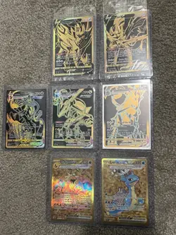 NM Pokemon TCG Gold Card Lot, Rayquaza, Charizard, Lapras, Zacian, Zamazenta - Image 1