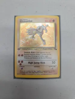Pokemon TCG Hitmonlee Fossil Holo Card 7/62 First Edition NearMint Condition - Image 1