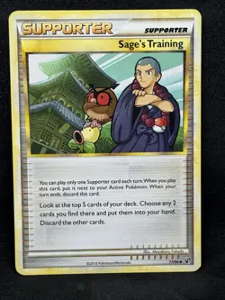 Pokemon Card HeartGold SoulSilver Undaunted 77/90 Sage's Training HP - Image 1