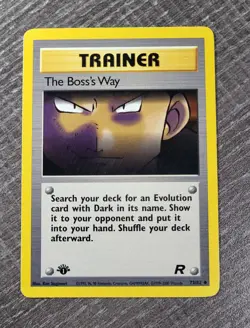 The Boss's Way 1st Edition Team Rocket 73/82 Vintage Pokemon Card MP A - Image 1