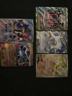 Pokemon TCG 5 Cards Holo Art Lot EX Mega Charizard/Murkrow/Cetitan/Yamper - Image 1