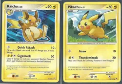 2009 RAICHU 77/147 & PIKACHU 120/147 - SUPREME VICTORS POKEMON CARDS - NM/MINT - Image 1