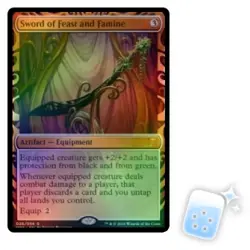 FOIL SWORD OF FEAST AND FAMINE Masterpiece Series: Kaladesh Inventions Magic MTG - Image 1