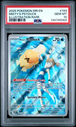 2025 Pokemon Destined Rivals #193 Misty's Psyduck Illustration Rare PSA 10 - Image 1