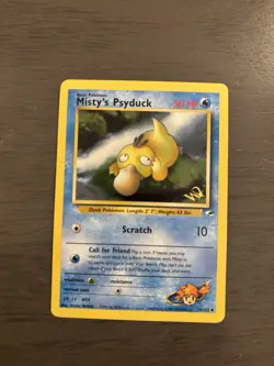 Pokemon Misty's Psyduck W Stamped 054/132 Unlimited Gym Heroes WOTC - Image 1