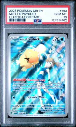 2025 POKEMON DRI EN-DESTINED RIVALS ILLUSTRATION RARE MISTY'S PSYDUCK PSA 10 - Image 1
