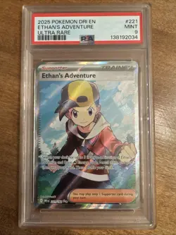 2025 POKEMON DRI EN-DESTINED RIVALS ULTRA RARE #221 ETHAN'S ADVENTURE PSA 9 - Image 1