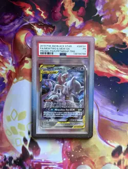 2019 Pokemon Sun & Moon Tag Team Black Star Promo Full Art/Mewtwo Mew GX PSA 1 - Image 1