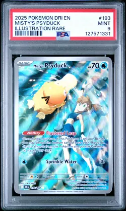 2025 POKEMON DRI EN-DESTINED RIVALS ILLUSTRATION RARE #193 MISTY'S PSYDUCK PSA 9 - Image 1