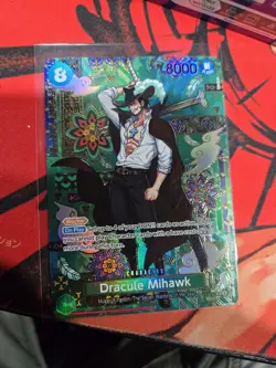 One Piece TCG OP12-030 Dracule Mihawk Special Print SP OP14 AA Card Game CCG ENG - Image 1