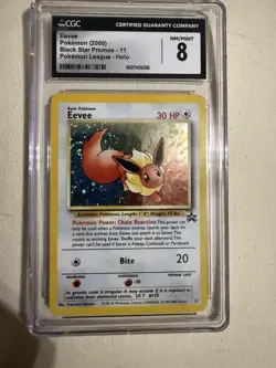Pokemon TCG Eevee #11 Black Star Holo Promo Card 1999 WOTC - Image 1