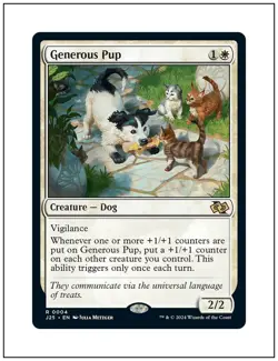 1x Generous Pup, Foundations Jumpstart, Magic MTG NM - Image 1