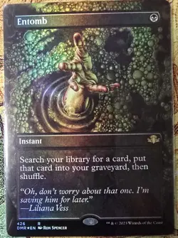 Entomb (Borderless) Dominaria Remastered Foil, MTG, NM+ - Image 1