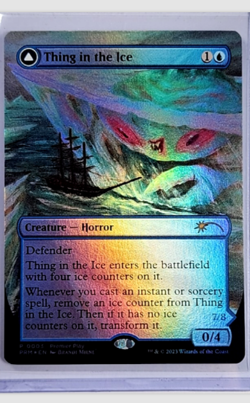 2023 MTG Magic The Gathering Pro Tour Borderless Promo Foil #3 Thing in the Ice - Image 1