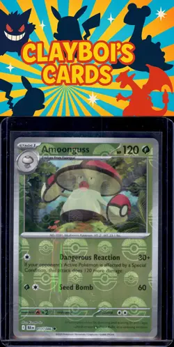 Amoonguss Poke Ball Holo SV: Black Bolt Pokemon TCG 011/086 NM+ - Image 1