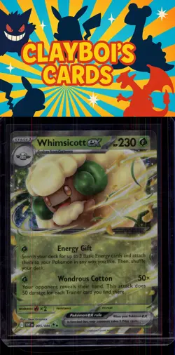 Whimsicott ex Holo Double Rare SV: White Flare Pokemon TCG 005/086 NM+ - Image 1