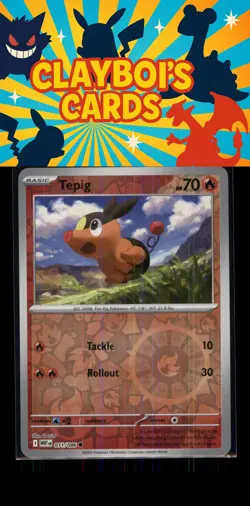 Tepig Reverse Holo Common SV: White Flare Pokemon TCG 011/086 NM+ - Image 1