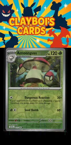 Amoonguss Reverse Holo SV: Black Bolt Pokemon TCG 011/086 NM+ - Image 1