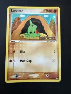 Pokemon TCG 2006 Dragon Frontiers Larvitar 51/101 Stamped Reverse Holo NM - Image 1