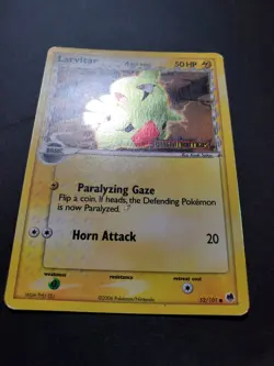 2006 Pokemon TCG Dragon Frontiers Larvitar δ 52/101 Reverse Holo Foil Stamped LP - Image 3