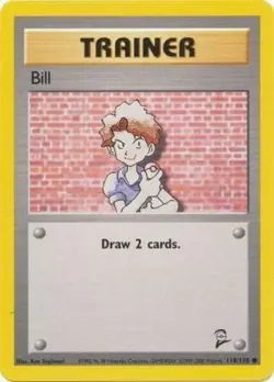 4x Moderately Played Bill - 118/130 - Common - Unlimited Edition Pokemon Base Se - Image 1
