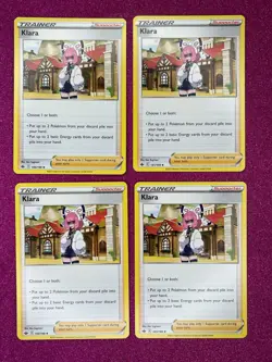 4X Pokemon TCG Klara Supporter Chilling Reign 145/198 Regular Uncommon NM/M - Image 1