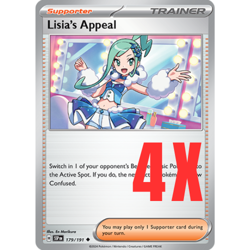 4x Pokemon TCG Lisia's Appeal 179/191 Surging Sparks Regular Uncommon English NM - Image 1