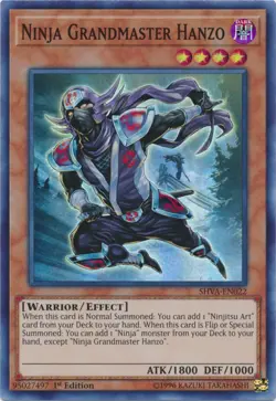 1x (NM) Ninja Grandmaster Hanzo - SHVA-EN022 - Super Rare - 1st Edition YuGiOh - Image 1
