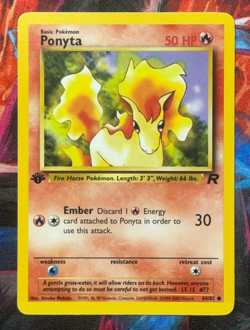 Pokemon Cards: Ponyta 64/82 Team Rocket 1st Edition - 2000 LP+ - Image 1
