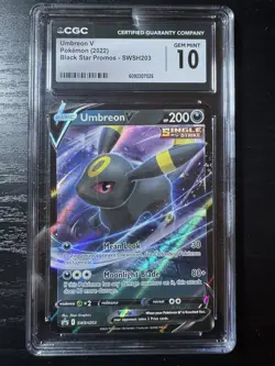 Pokemon Umbreon v SWSH203 Black Star Promo Holo Card CGC 10 Gem Mint - Image 1