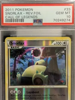 PSA 10 2011 Snorlax Call of Legends REVERSE Holo Rare Card - 33/95 📈🔥POP 3🔥 - Image 2