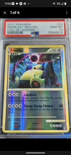 PSA 10 2011 Snorlax Call of Legends REVERSE Holo Rare Card - 33/95 📈🔥POP 3🔥 - Image 3