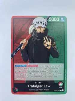 OP01-002 Trafalgar Law Leader English One Piece TCG Card - Image 1