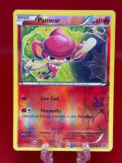 Pokemon TCG Pansear 22/146 Reverse Holo X&Y Base Set English Card 2014 NM - Image 1