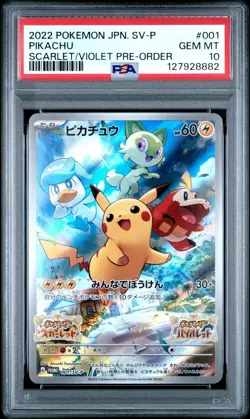 2022 Pokemon Japan Scarlet & Violet PIKACHU Promo - PSA GEM 10 card no. 001/SV-P - Image 1