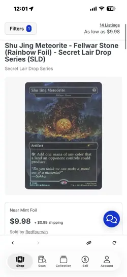 Magic: The Gathering Rainbow Foil SLD Shu Jing Meteorite (7062) - Image 1
