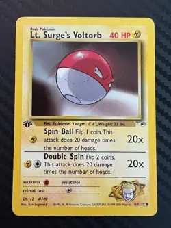 Pokemon TCG Lt. Surge's Voltorb Gym Heroes 84/132 Regular Unlimited Common VLP - Image 1