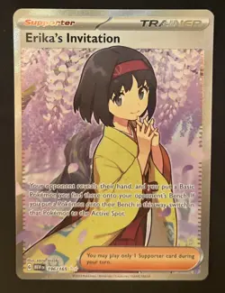 Pokemon TCG Scarlet & Violet Trainer Supporter Erika's Invitation 196/165 - Image 1